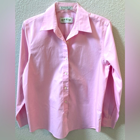 Orvis always brings a crisp fantastic look to a blouse!  100% cotton size 6 pink - Picture 1 of 5